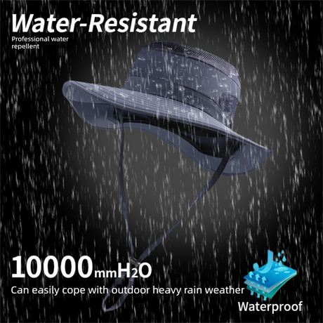 2-Pack Green Men's Adjustable Sun Protection Hat - Wide Brim, Deep Crown, Quick Dry Breathable Sun Cap with Neck Flap for Hiking & Outdoors