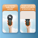 2-Pack White Ultra-Compact 5-Fold Waterproof All-Weather Umbrella for Women - Heart Pattern, Black Glue UV Protection, 8-Rib Frame,  Portable Capsule Parasol