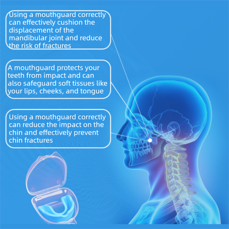 4-Pack Orange Food Grade Silicone Sports Mouthguard(6x5x1.7CM) With Vented PP Case- Instant Fit Mouth Guardfor High Shock Protection