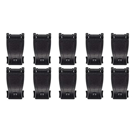 10 Pack Black MOLLE Clip Tactical Strap-Management Tool -  Ultralight Portable Backpack Buckle for Tactical Outdoor Gear Attachment