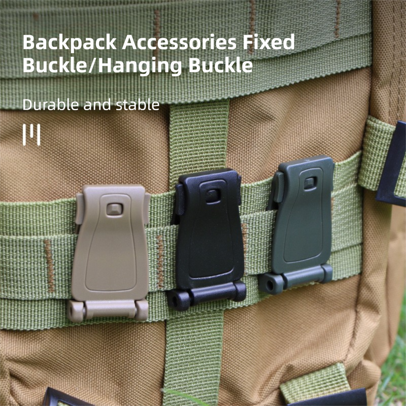 10 Pack Black MOLLE Clip Tactical Strap-Management Tool -  Ultralight Portable Backpack Buckle for Tactical Outdoor Gear Attachment
