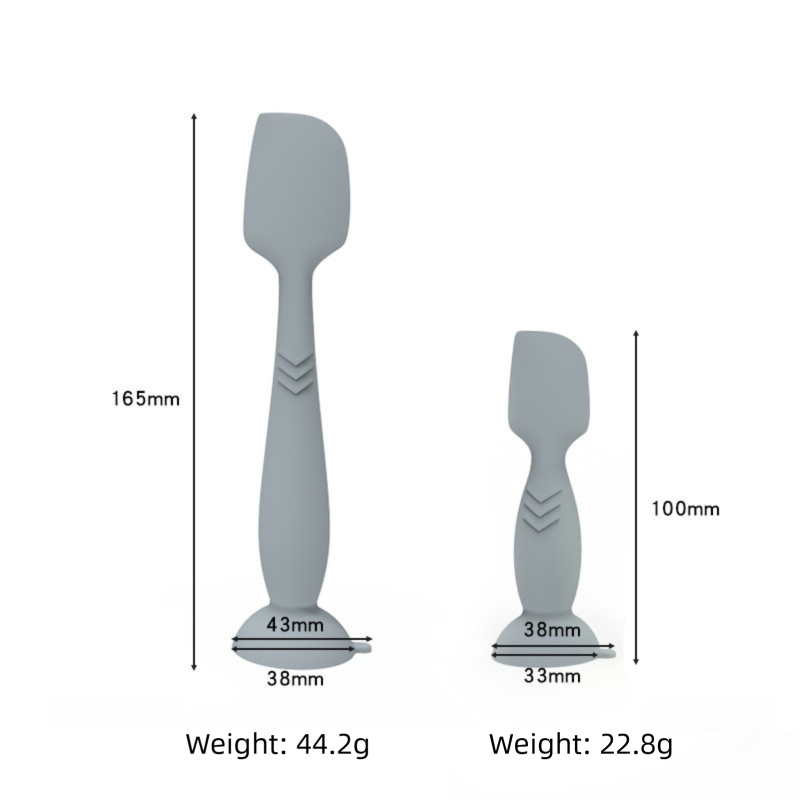 4-Pack Grey Small Silicone Ointment Applicator Spatulas(10 CM x 3.3 CM) - Cream Spreader with Suction Base, Hygienic & Precise