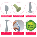 4-Pack Grey Small Silicone Ointment Applicator Spatulas(10 CM x 3.3 CM) - Cream Spreader with Suction Base, Hygienic & Precise