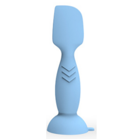 4-Pack Blue Small Silicone Ointment Applicator Spatulas(10 CM x 3.3 CM) - Cream Spreader with Suction Base, Hygienic & Precise