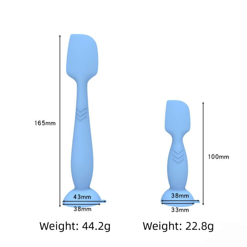 4-Pack Blue Large Silicone Ointment Applicator Spatulas(16.5 CM x 3.8 CM) - Cream Spreader with Suction Base, Hygienic & Precise