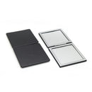 4-Pack Black Jumbo Square Folding Compact Mirror(8X8CM) - Men's Shaving & Women's Makeup Mirror, PU Leather Cover & High-Definition Glass Lens