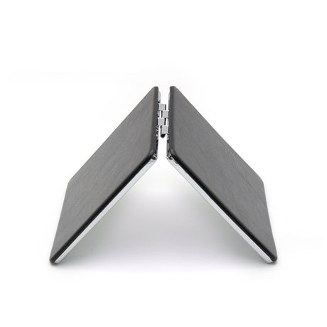 4-Pack Black Jumbo Square Folding Compact Mirror(8X8CM) - Men's Shaving & Women's Makeup Mirror, PU Leather Cover & High-Definition Glass Lens