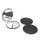 4-Pack Black Jumbo Round Portable Makeup Mirror(8x8CM) - Pocket Cosmetic Mirror for Touch-Ups, PU Leather Cover & Metal Frame