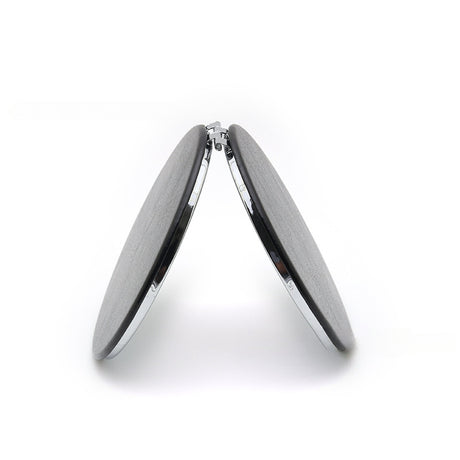 4-Pack Black Jumbo Round Portable Makeup Mirror(8x8CM) - Pocket Cosmetic Mirror for Touch-Ups, PU Leather Cover & Metal Frame