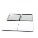 4-Pack White Jumbo Square Folding Compact Mirror(8X8CM) - Men's Shaving & Women's Makeup Mirror, PU Leather Cover & High-Definition Glass Lens