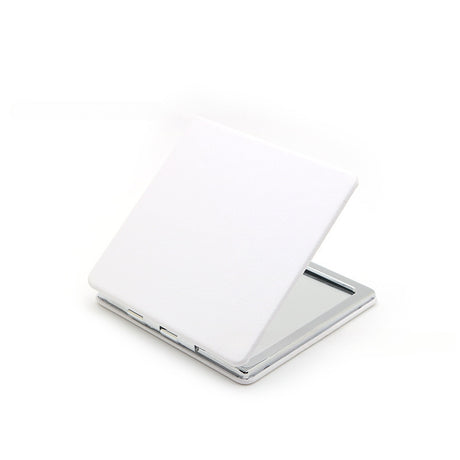 4-Pack White Jumbo Square Folding Compact Mirror(8X8CM) - Men's Shaving & Women's Makeup Mirror, PU Leather Cover & High-Definition Glass Lens