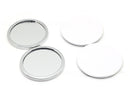4-Pack White Jumbo Round Portable Makeup Mirror(8x8CM) - Pocket Cosmetic Mirror for Touch-Ups, PU Leather Cover & Metal Frame