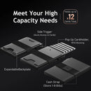 2-Pack Black Metal Thin Slim Men Women Pop Up Wallet (10.1 x 6.9 x 1.7 cm) - RFID Anti-theft Card Holder with box