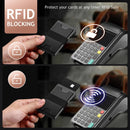 2-Pack Black Metal Thin Slim Men Women Pop Up Wallet (10.1 x 6.9 x 1.7 cm) - RFID Anti-theft Card Holder with box