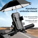 2-Pack Shock-Absorbing and Non-Slip Handlebar Phone Holder with Detachable Mini Umbrella - Waterproof & Windproof and Sunshade, 360° rotatable