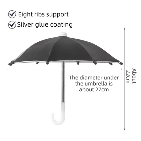 2-Pack Shock-Absorbing and Non-Slip Rearview Mirror Phone Holder with Detachable Mini Umbrella  - , Waterproof & Windproof and Sunshade, 360° rotatable