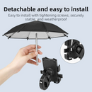 2-Pack Shock-Absorbing and Non-Slip Rearview Mirror Phone Holder with Detachable Mini Umbrella  - , Waterproof & Windproof and Sunshade, 360° rotatable