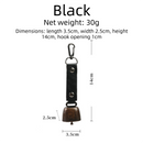 4-Pack Black Bear Bell & Anti-Lost PU Keyring Accessory(14 x 3.5 x 2.5CM) - Magnetic Silencing Design, Outdoor Safety Alarm for Hiking, Camping & Pet