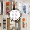 2-Pack 10-Tier White Wall-Mounted Hat Rack with Installation Accessories - Space-Saving Plastic Baseball Cap and Other Hat Organizers