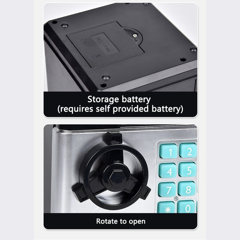 2-Piece Pink Smart ATM Piggy Banks - Kids Electronic Money Safe with Password Lock & Auto-Roll in/out Feature