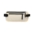 Beige RFID Blocking Slim Anti-Theft Fanny Pack for Outdoor Travel - Hidden Money Belt for Passport, Documents & Cash