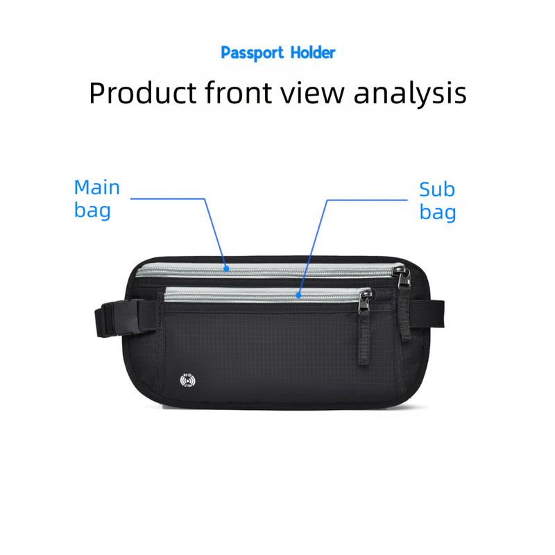 Beige RFID Blocking Slim Anti-Theft Fanny Pack for Outdoor Travel - Hidden Money Belt for Passport, Documents & Cash