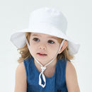 2-Pack White Kids Sun Hat and Travel Beach Fisherman Cap(S Size for Head Circumference 48-50) - Breathable UV Protection Cap