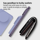2-Pack 2-in-1 Purple Magnetic Card Wallet Integrated Pop Airbag Stand(9.5x6x0.8 CM) - Including Magnetic Ring, for MagSafe Compatible iPhone 14/13/12 Series & Standard Phone Cases