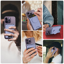 2-Pack 2-in-1 Dark Blue Magnetic Card Wallet Integrated Pop Airbag Stand(9.5x6x0.8 CM) - Including Magnetic Ring, for MagSafe Compatible iPhone 14/13/12 Series & Standard Phone Cases