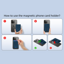 2-Pack 2-in-1 Dark Blue Magnetic Card Wallet Integrated Pop Airbag Stand(9.5x6x0.8 CM) - Including Magnetic Ring, for MagSafe Compatible iPhone 14/13/12 Series & Standard Phone Cases