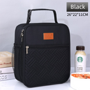 2-Pack Plaid Pattern Insulated Lunch Bag Set(Black & White) - Oxford Cloth Tote with Thermal Aluminum Foil, Large Capacity for Work and Picnic