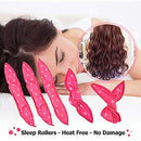 20-Pack Purple Polka Dot Bow Sponge Hair Rollers Set -  Soft Sleep Pillow Lazy No-Heat Curler for Heatless Loose Curls Hair Style