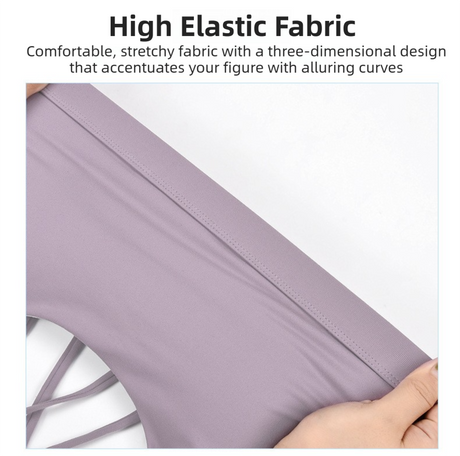 S Size Purple Elegant Sexy Criss-Cross Back Sports Bra for Women - High Support & Anti-Shock, Wire-Free Yoga Crop Top with X-Shape Fine Strap