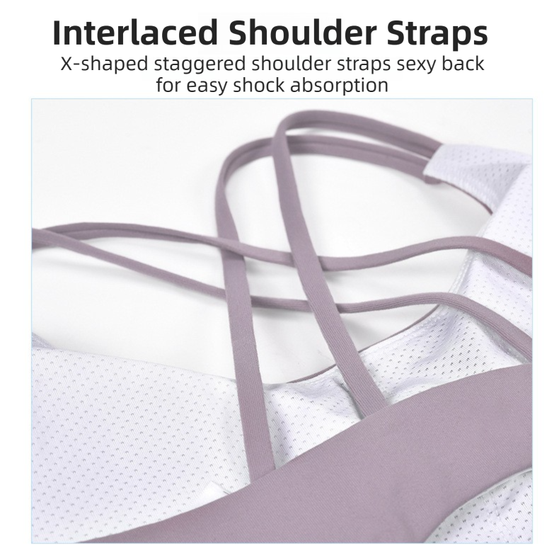 M Size Wine Red Elegant Sexy Criss-Cross Back Sports Bra for Women - High Support & Anti-Shock, Wire-Free Yoga Crop Top with X-Shape Fine Strap