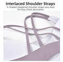 XXL Size Black Elegant Sexy Criss-Cross Back Sports Bra for Women - High Support & Anti-Shock, Wire-Free Yoga Crop Top with X-Shape Fine Strap