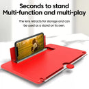 Black 12-Inch Ultra-Clear Portable Retractable HD Mobile Phone Screen Magnifier - Eye Protection Fresnel Lens Projector, with Built-in Phone Holder & Adjustable Base