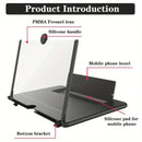 Black 20-Inch Ultra-Clear Portable Retractable HD Mobile Phone Screen Magnifier - Eye Protection Fresnel Lens Projector, with Built-in Phone Holder & Adjustable Base