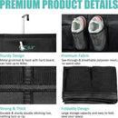 Black 28-Pocket Over-the-Door Shoe Organizer with Breathable Mesh – Wall Hanging Storage Bag for Shoes, Boots, and Accessories