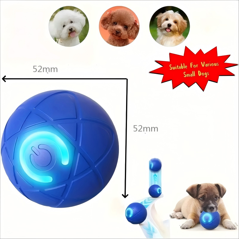 2-PCS Orange Intelligent Gravity Jump Ball - Dynamic Bite-Resistant Pet Toy for Cats & Small to Medium Breeds - USB-C Rechargeable
