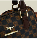 Black bear Stylish PU Leather Boston Bag - Elegant Retro Single Shoulder Crossbody Handbag for Women