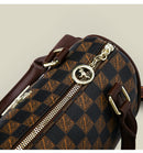 Black bear Stylish PU Leather Boston Bag - Elegant Retro Single Shoulder Crossbody Handbag for Women