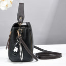 Black Fashion Women's Bucket Bag - Summer Crossbody Shoulder Handbag with Keychain