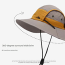 Light grey Quick-Dry Sun Protection Bucket Hat for Men - Breathable Outdoor Hiking & Fishing Cap with Wide Brim