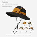 White Quick-Dry Sun Protection Bucket Hat for Men - Breathable Outdoor Hiking & Fishing Cap with Wide Brim