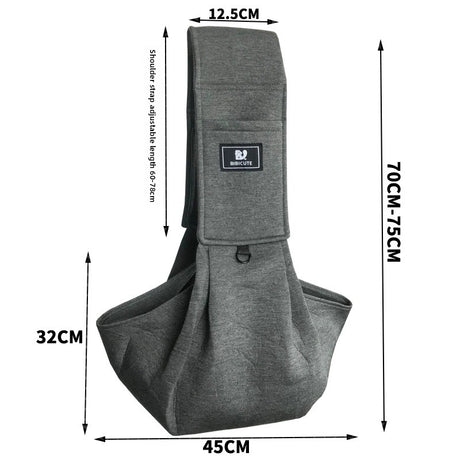 Coffee Adjustable Pet Carrier Sling Bag - Comfortable Wide Shoulder Strap Crossbody Tote for Cats and Small Dogs (Up to 13 lbs)