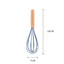 2pcs Beechwood & silicone whisk navy