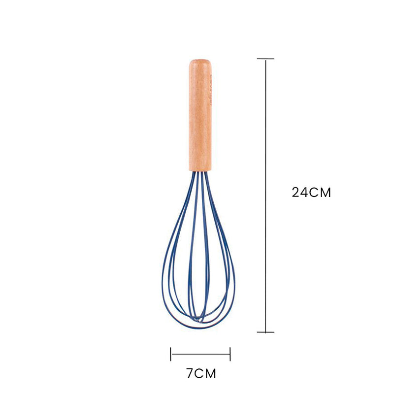 2pcs Beechwood & silicone whisk navy
