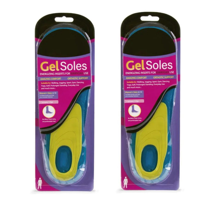2Pairs of Orthotic Support Female Gel Insoles Size 6-10