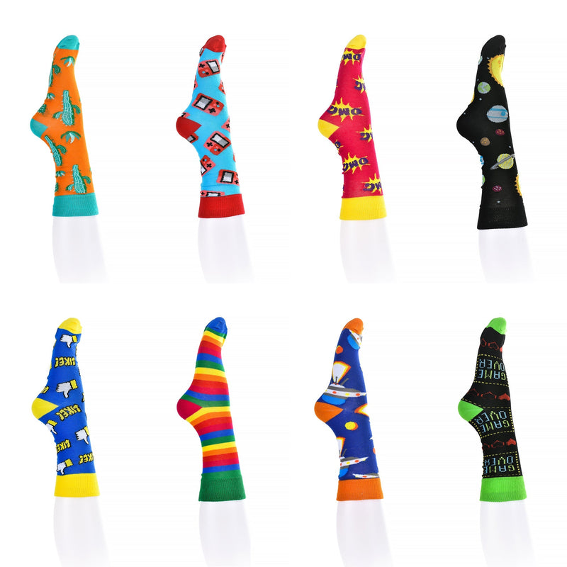 8 Pairs Fashion Novelty Funny Socks one Size 5-13 Men and Women Socks