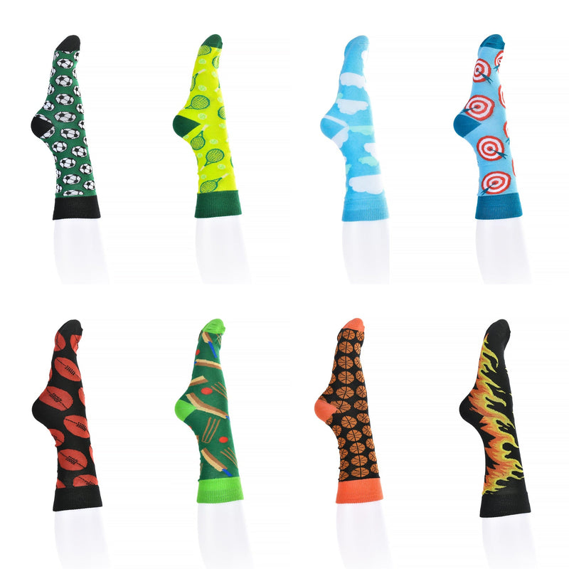8 Pairs Fashion Novelty Funny  Socks one Size 5-13 Men  Socks  Women  Socks